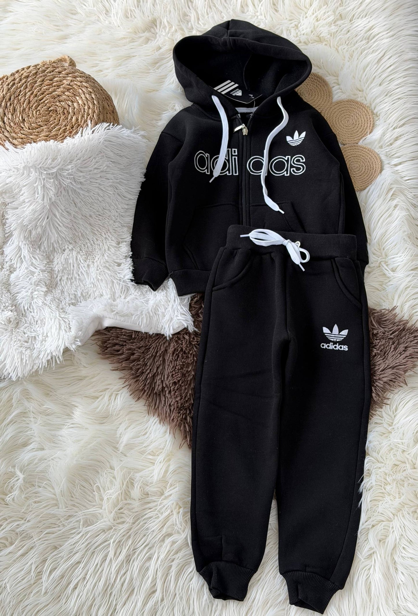 Survêtement, Adidas, noir, molletonné