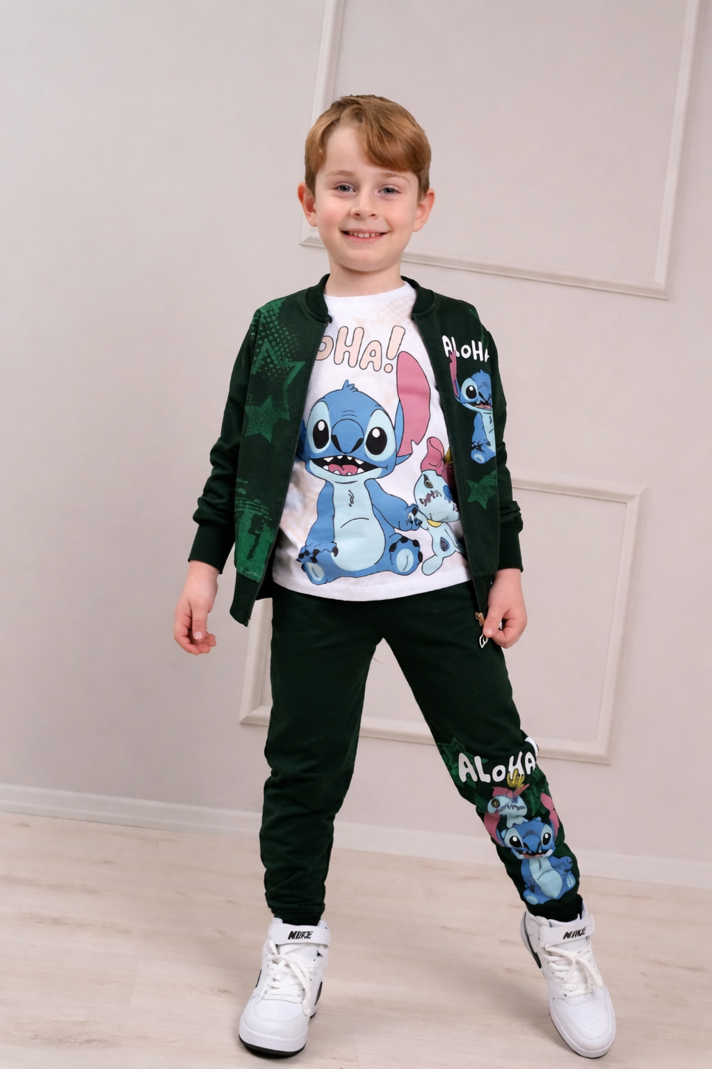 SURVÊTEMENT STITCH 3 PIÉCES EN VERT