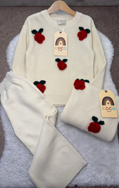 ENSEMBLE TRICOTÉ FLEUR