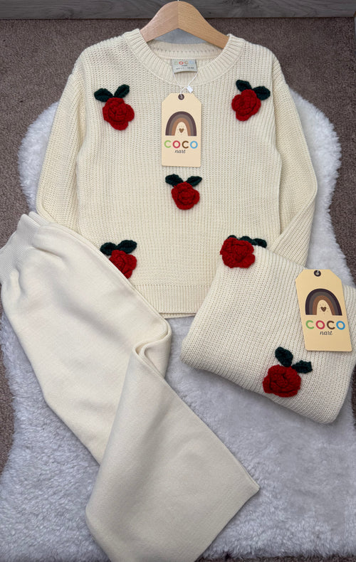ENSEMBLE TRICOTÉ FLEUR