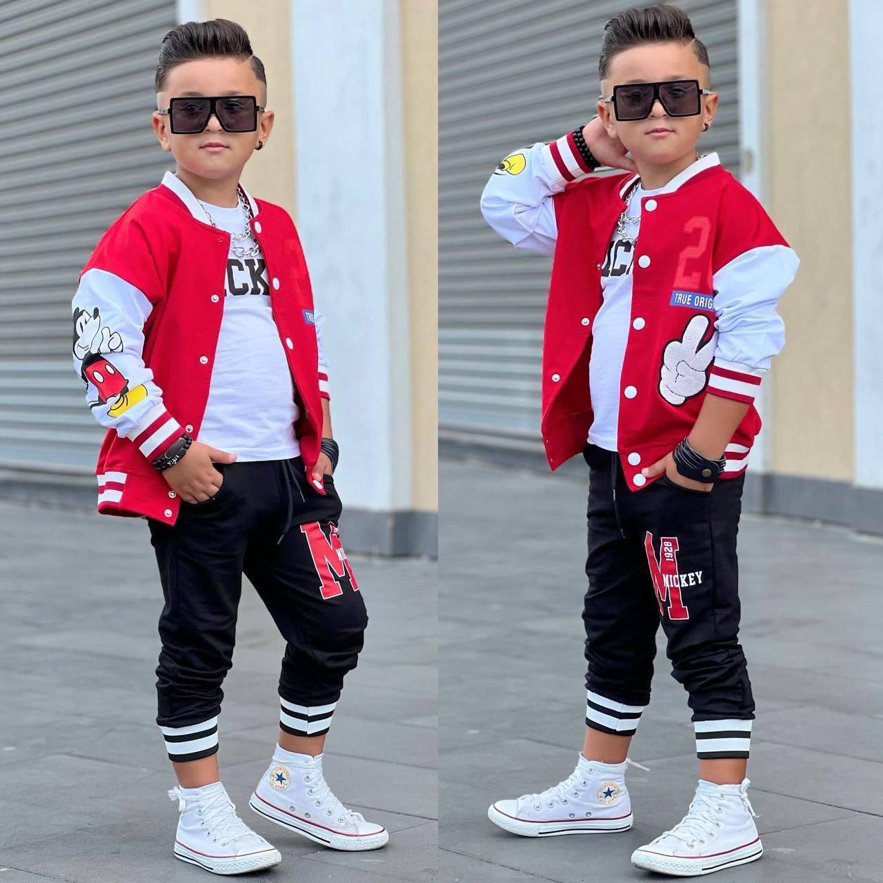 ENSEMBLE MICKEY MOUSE ROUGE 3 PIÉCES