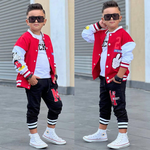 ENSEMBLE MICKEY MOUSE ROUGE 3 PIÉCES