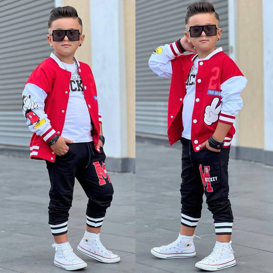 ENSEMBLE MICKEY MOUSE ROUGE 3 PIÉCES