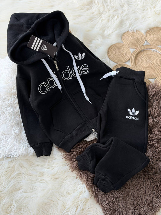 Survêtement, Adidas, noir, molletonné