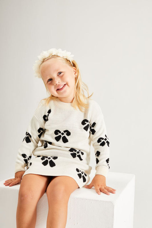 Ensemble tricoté blanc pour fille